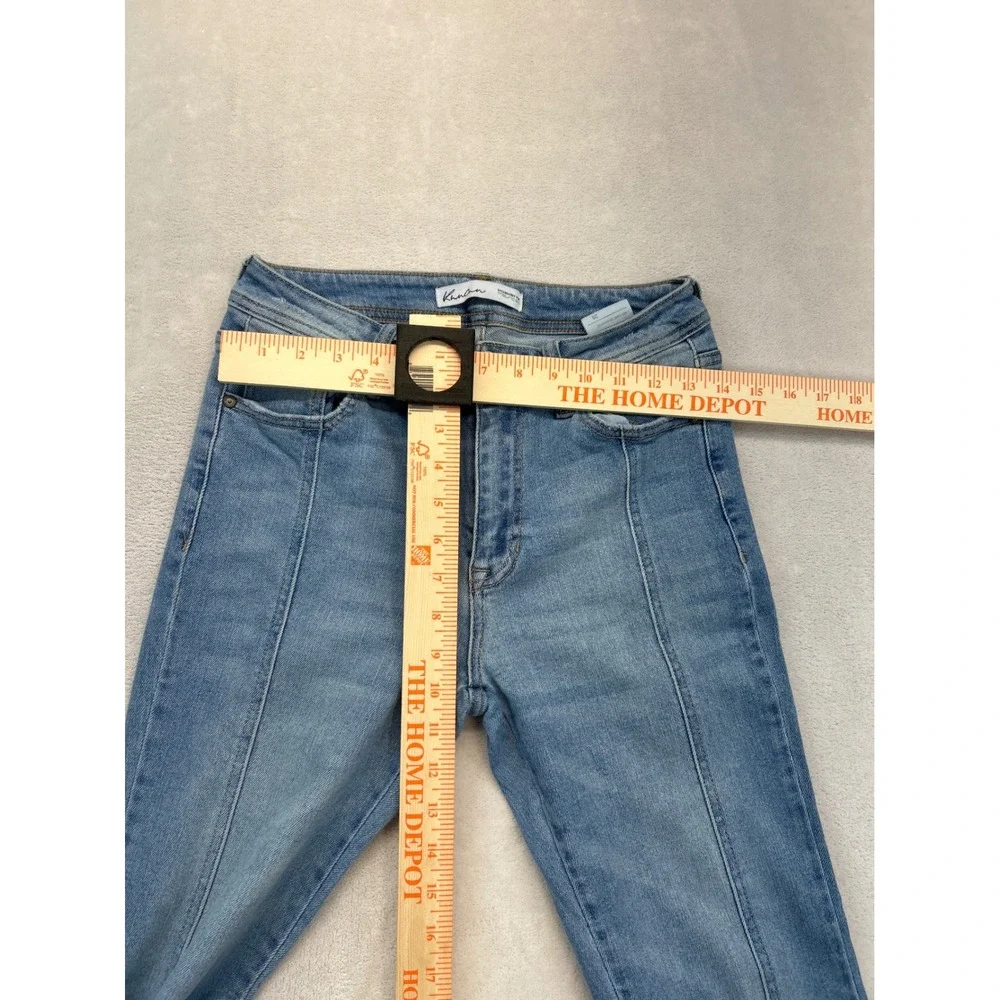 Kancan Flare Jeans Women 26 Blue High Rise Front Seam Bell Bottom‎ Raw Hem
